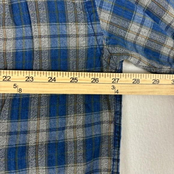 Dockers Indigo Flannel Button Down Shirt Size XL Blue, Gray, Brown - Picture 11 of 13